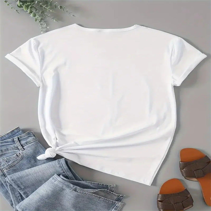 Women Casual Animal Pattern Printed Crewneck T-Shirt