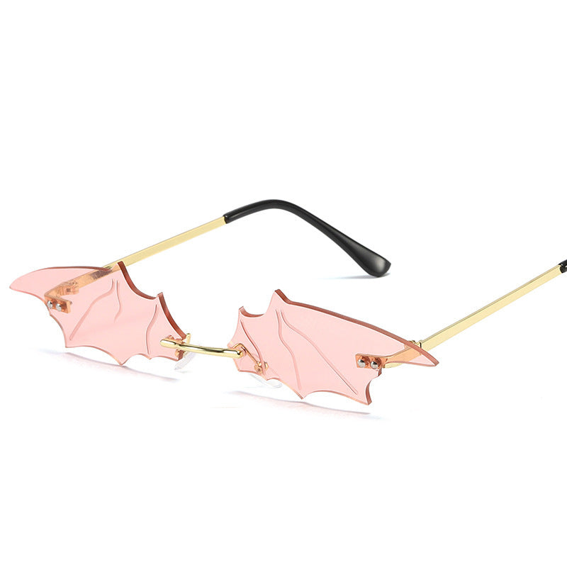 Gafas de sol de murciélago sin marco de moda para Halloween