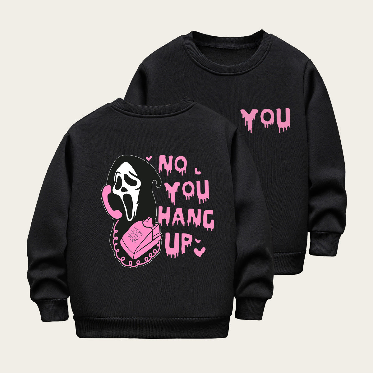 Kids Toddler Boys Girls Casual Halloween Print Fleece Sweatshirt