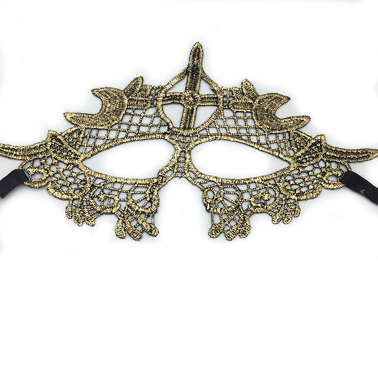 Women Simple Hollow Lace Half Face Mask for Halloween