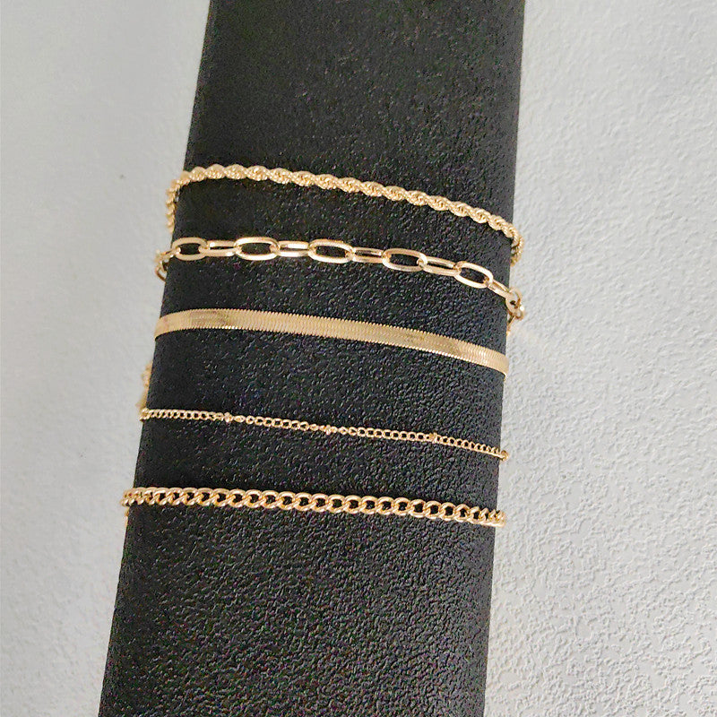 Bohemian Minimalist Women Metal Figaro Chain Bracelet