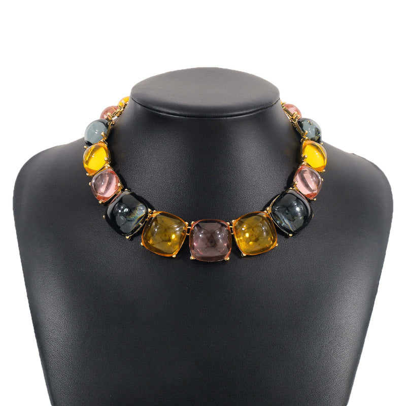 Women Fashion Bohemian Geometric Round Necklace