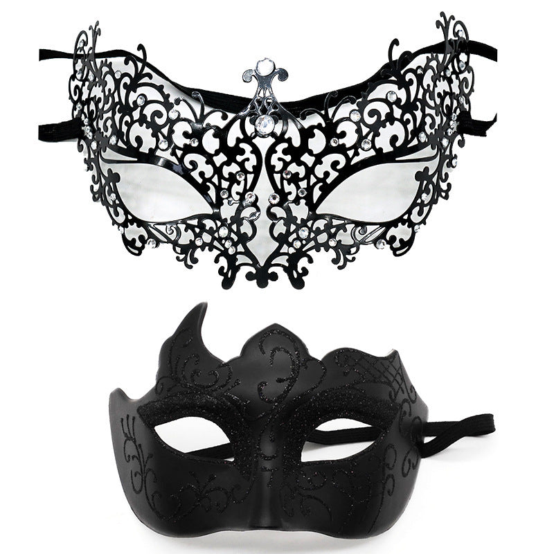 Masquerade Carnival Black Half Face Diamond Mask