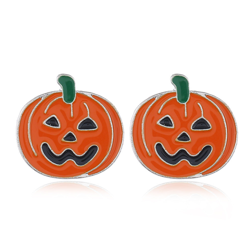 Halloween Women Fashion Drip Oil Spider Web Earrings