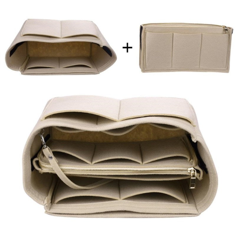Bolsa de cosméticos interior de fieltro plegable de moda para mujer