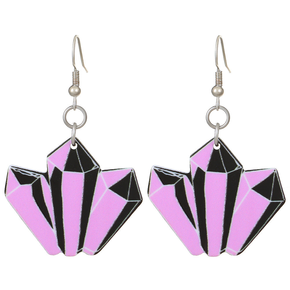 Halloween Women Fashion Creative Bat Skull Acrylic Earrings