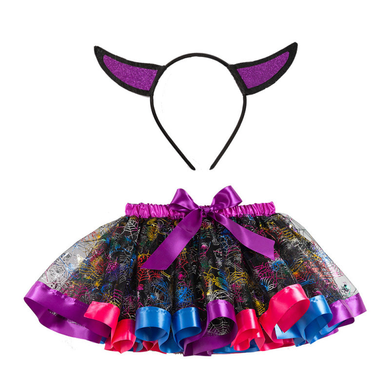 Falda tutú con alas doradas de Halloween para niñas pequeñas