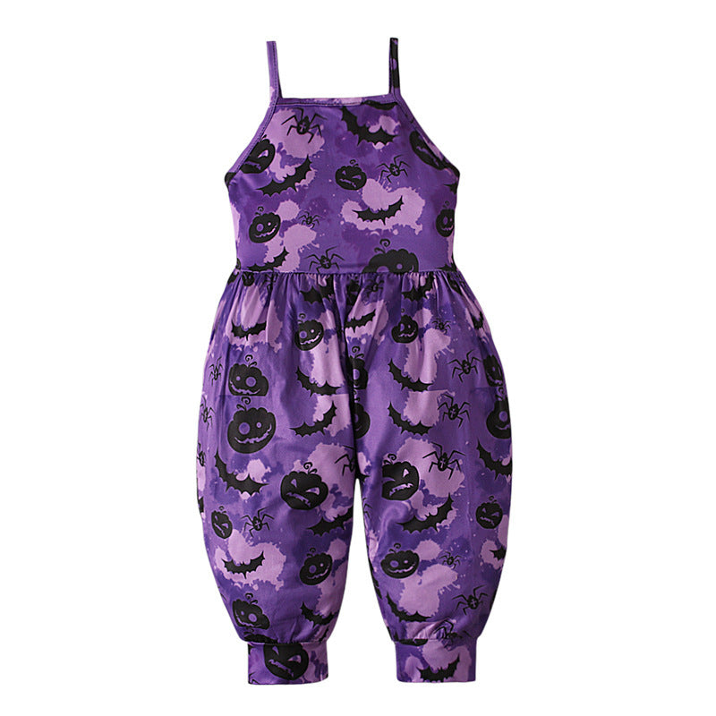 Kids Toddler Girls Boys Summer Casual Pumpkin Jumpsuit