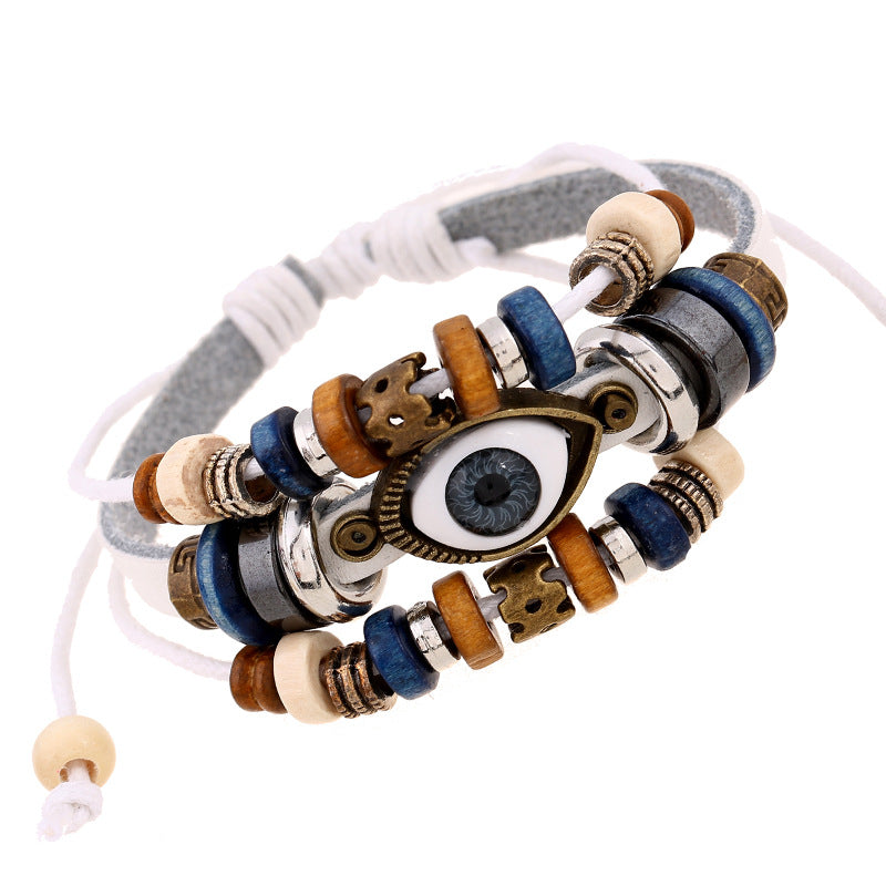 Bohemian Luck Eye 3-Layer PU Leather Bracelet