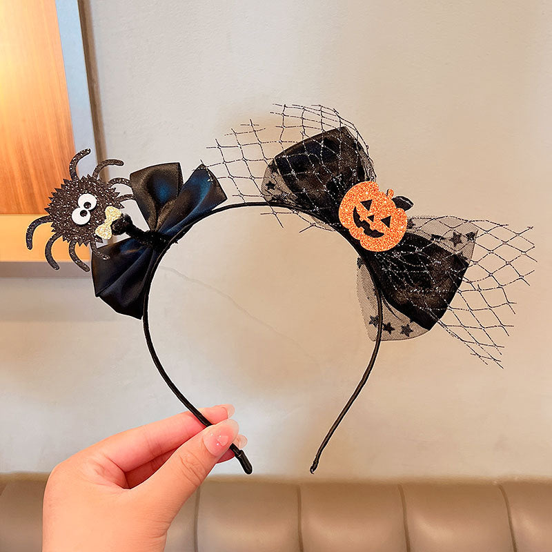Diadema de astas negras para Halloween con diseños festivos