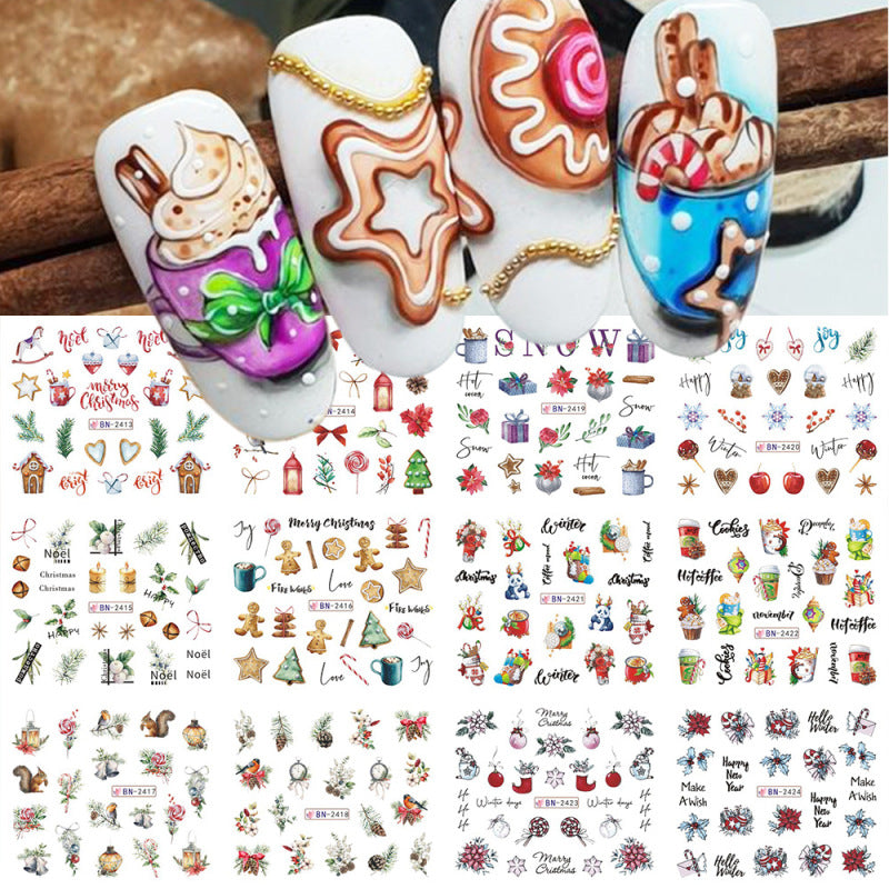 Halloween Series Funny Skull Bone Ghost Diy Nail Sticker