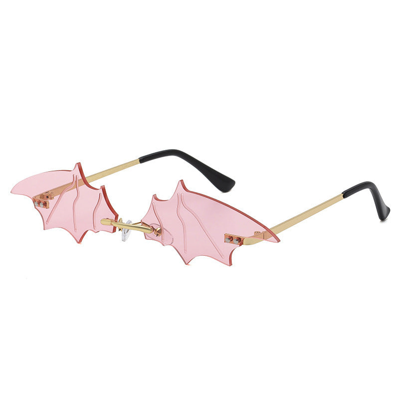 Lunettes de soleil d'Halloween à petite monture en forme de chauve-souris pour femmes