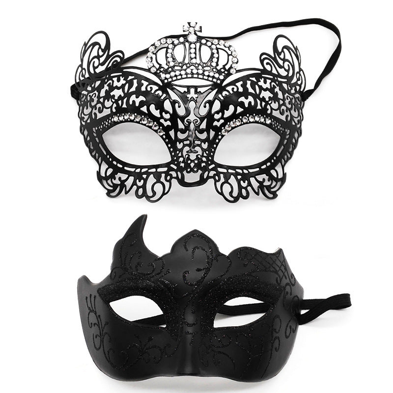 Masquerade Carnival Black Half Face Diamond Mask