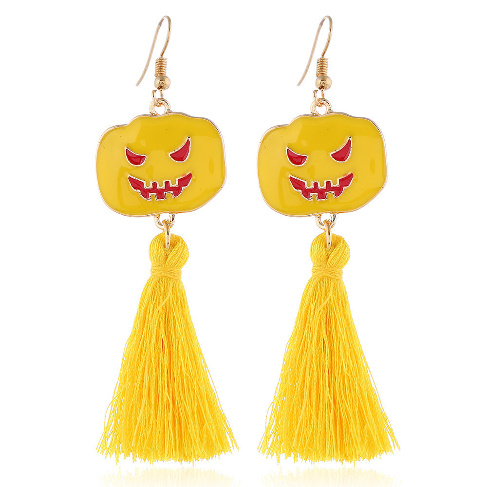 Halloween Women Fashion Drip Oil Spider Web Earrings