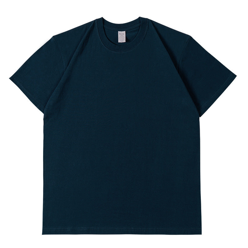 Camiseta informal de manga corta con cuello redondo y color liso para hombre y mujer