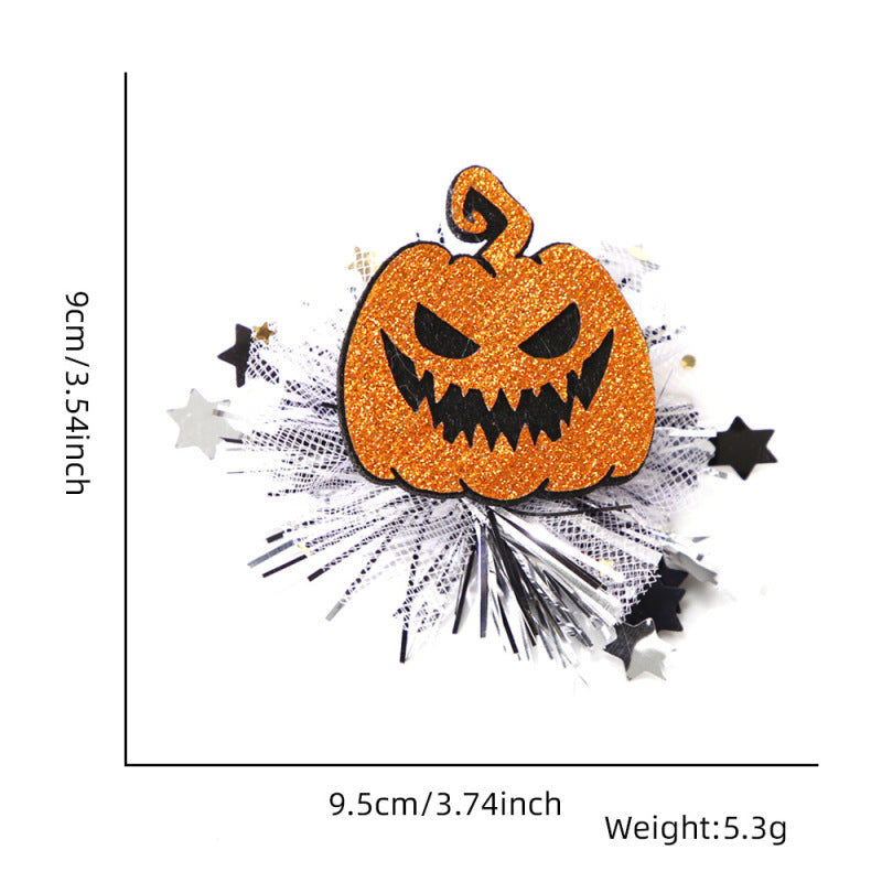 Accessoires pour épingles à cheveux en maille fantôme et citrouille d'Halloween