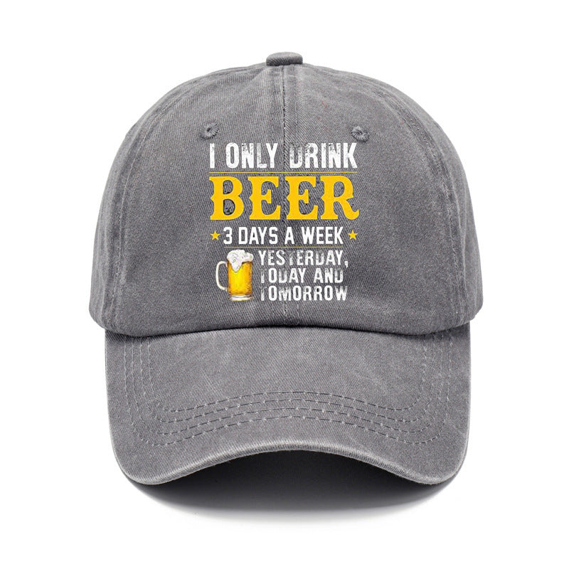 Men Women Fashion Casual Vintage Solid Color Letter Cap
