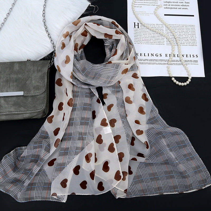 Women Fashion Spring Summer Color Blocking Chiffon Scarf