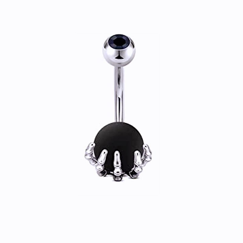 Piercing de nombril turquoise en forme de tête de mort pour femme