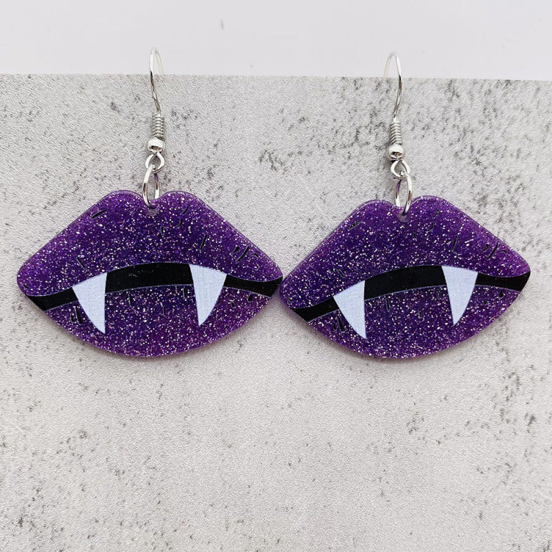Halloween Women Fashion Acrylic Horror Skull Earrings