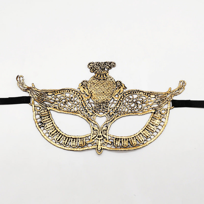 Masque en métal drôle en dentelle à la mode, masque papillon en fer rose doré pour hommes et femmes