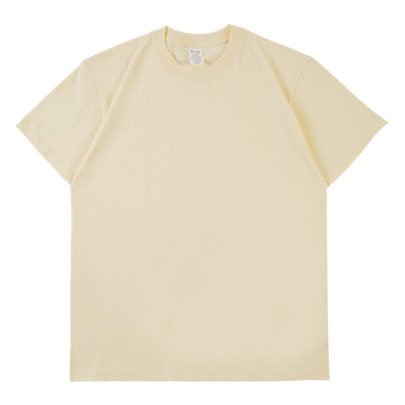Camiseta informal de manga corta con cuello redondo y color liso para hombre y mujer