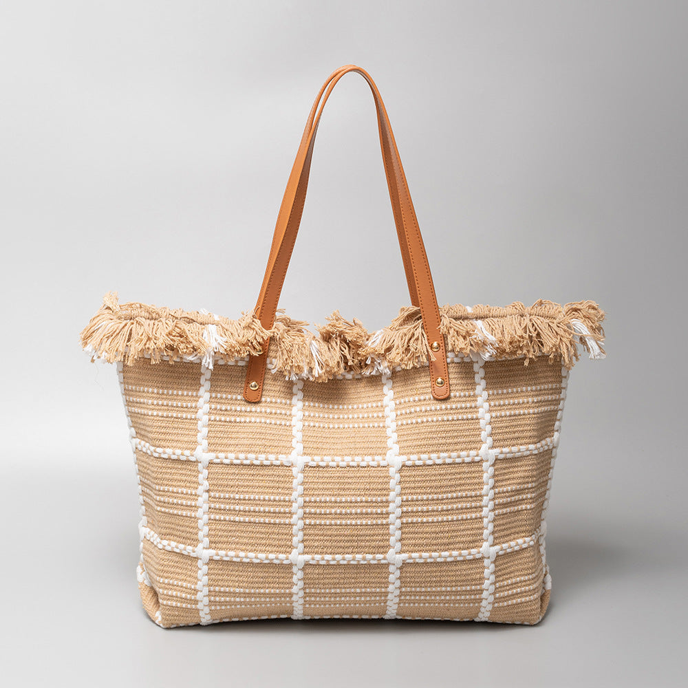 Bolso de mano informal con borlas para vacaciones bohemias