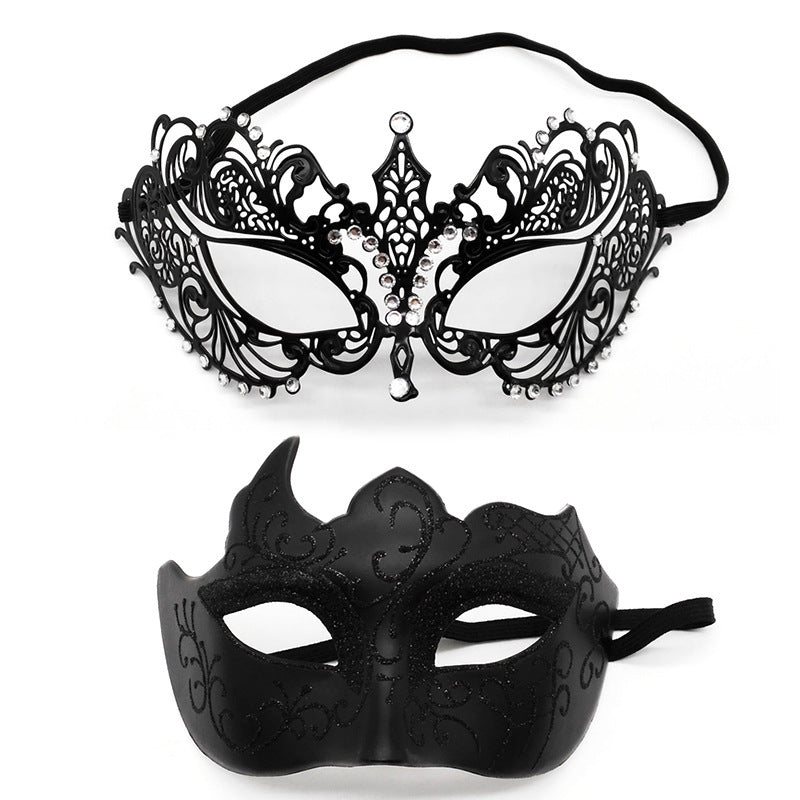 Masquerade Carnival Black Half Face Diamond Mask