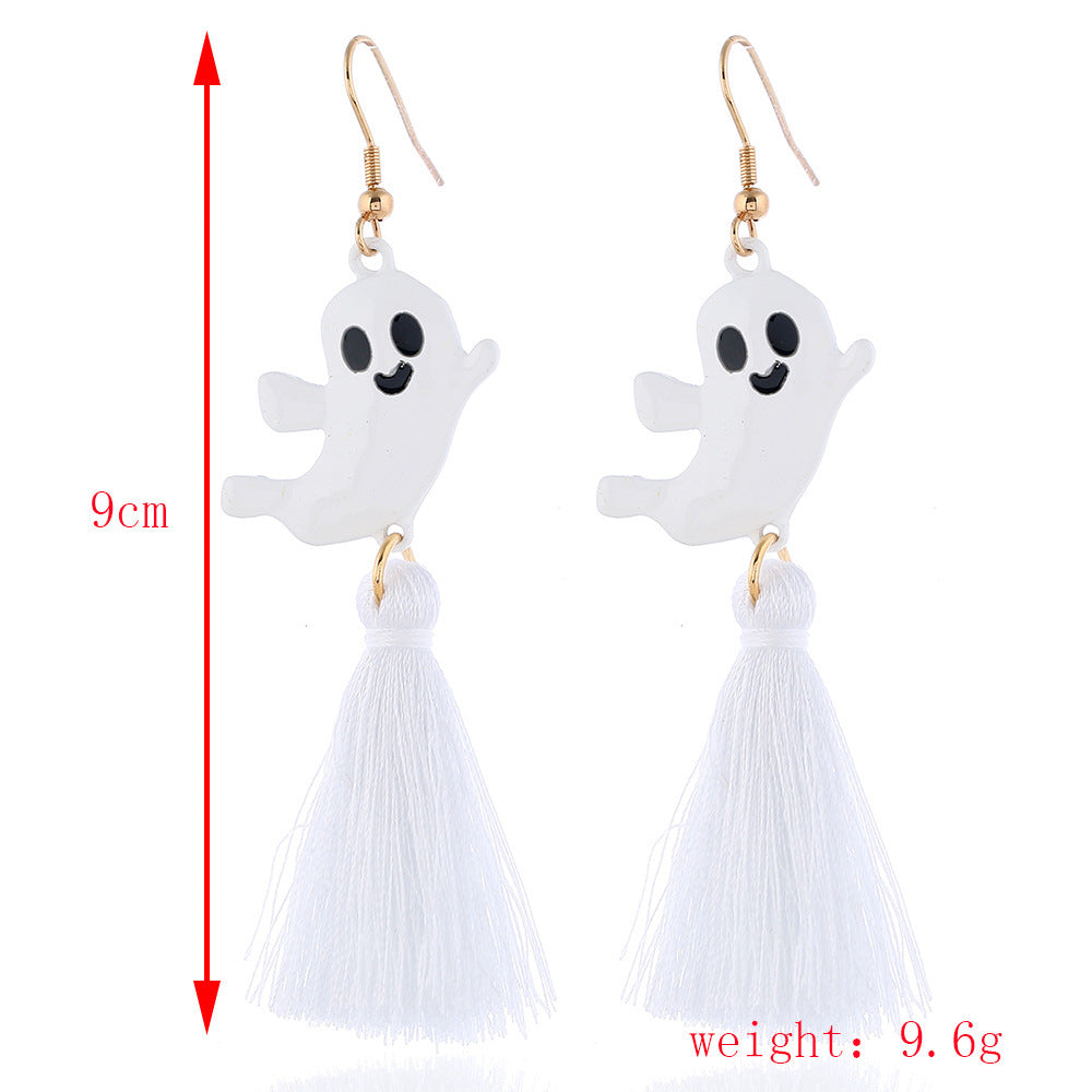 Halloween Women Fashion Drip Oil Spider Web Earrings