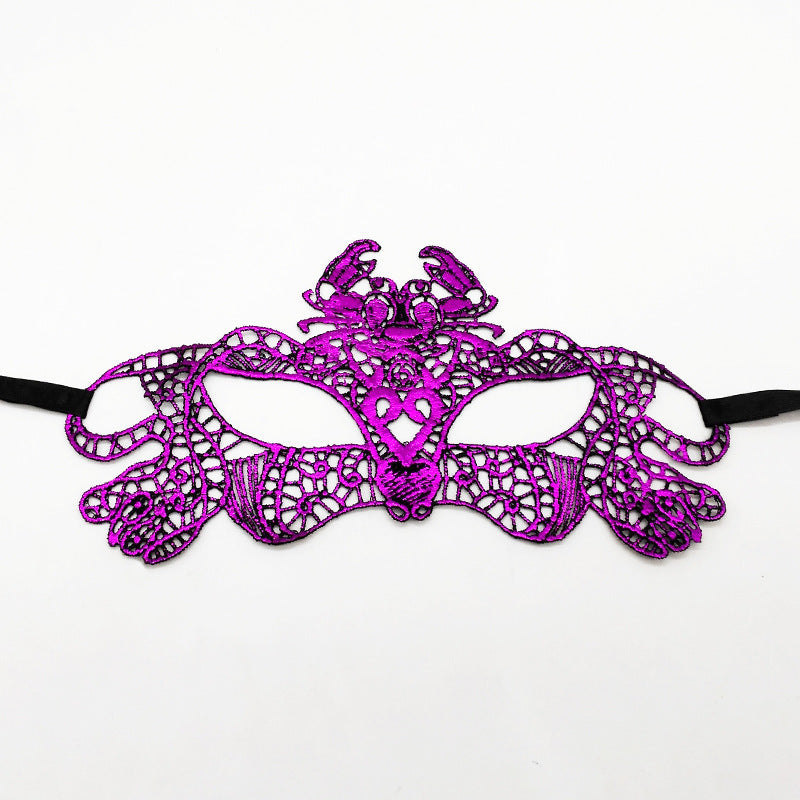 Masque en métal drôle en dentelle à la mode, masque papillon en fer rose doré pour hommes et femmes