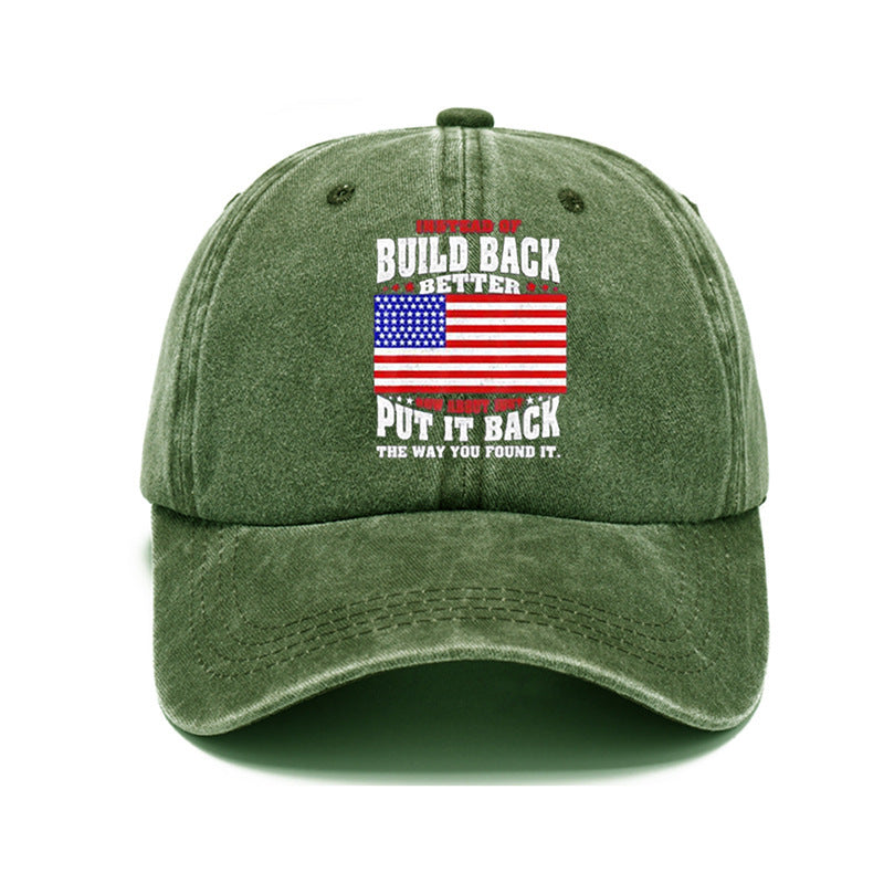 Men Women Fashion Casual Vintage Solid Color Letter Cap