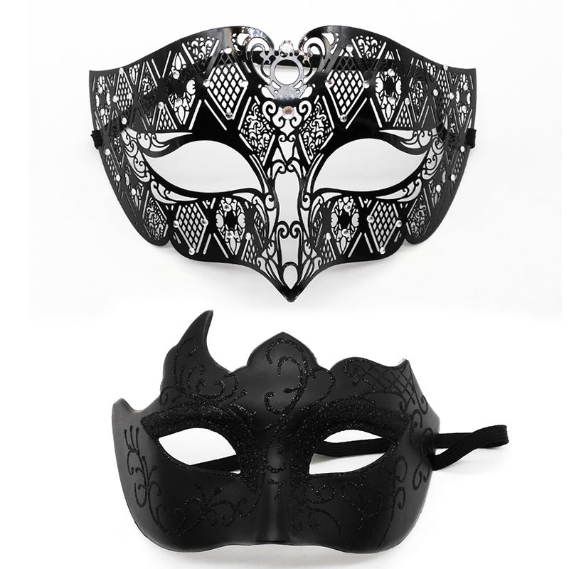 Masquerade Carnival Black Half Face Diamond Mask