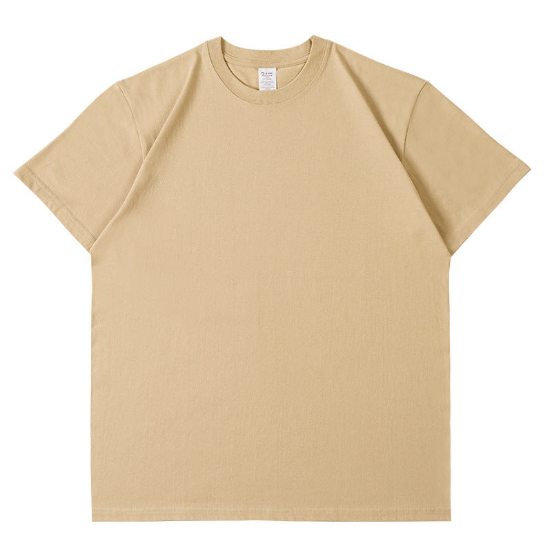 Camiseta informal de manga corta con cuello redondo y color liso para hombre y mujer