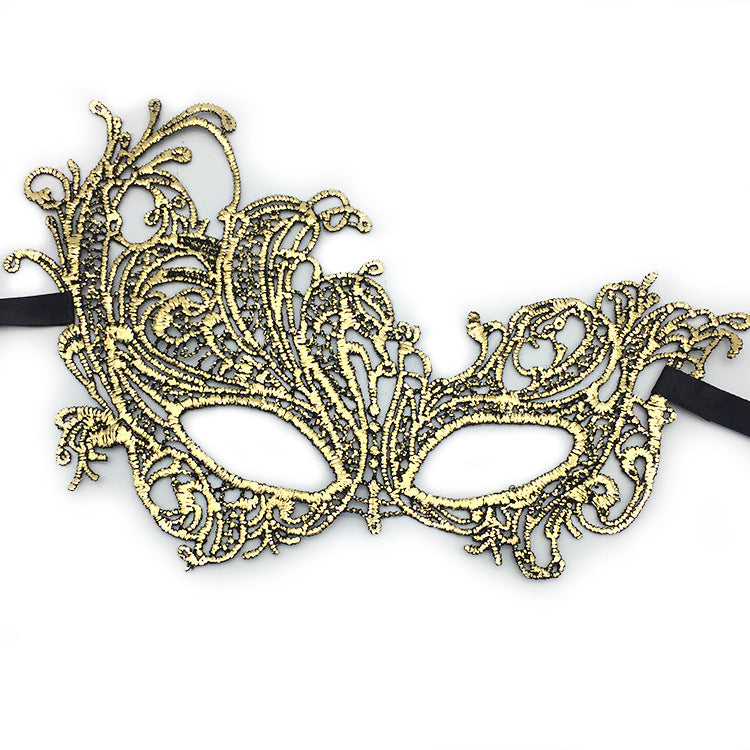 Women Simple Hollow Lace Half Face Mask for Halloween