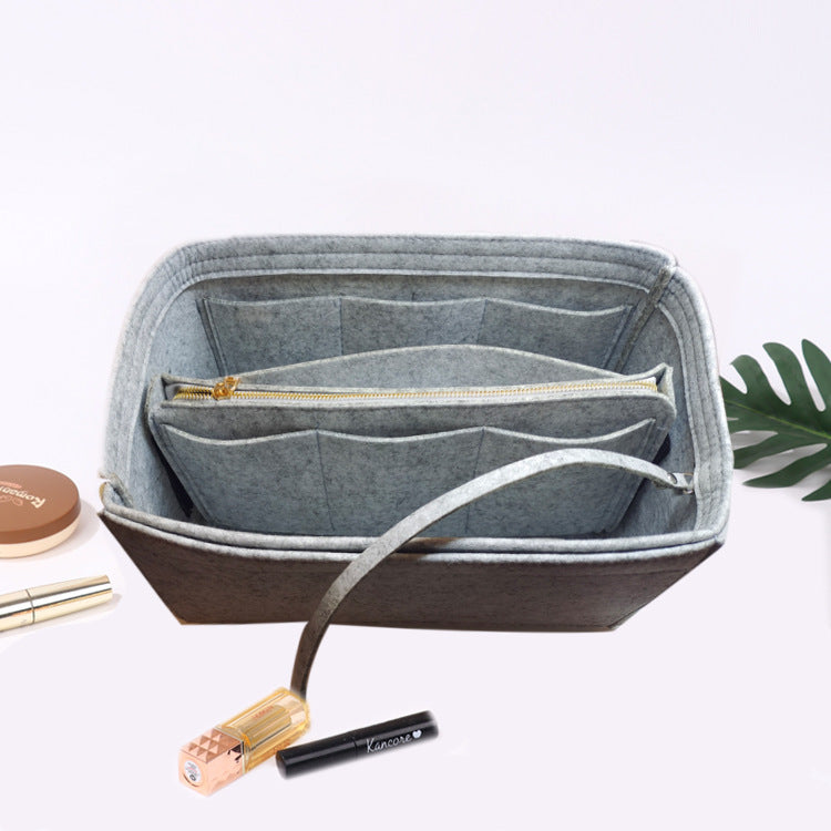 Bolsa de cosméticos interior de fieltro plegable de moda para mujer