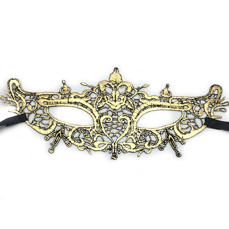 Women Simple Hollow Lace Half Face Mask for Halloween