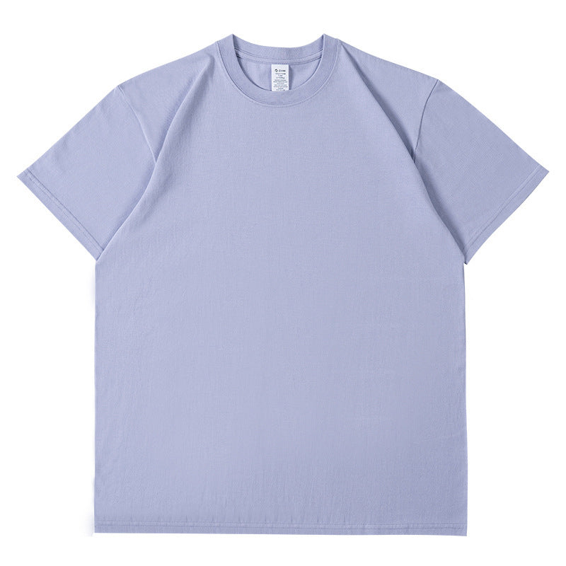 Camiseta informal de manga corta con cuello redondo y color liso para hombre y mujer