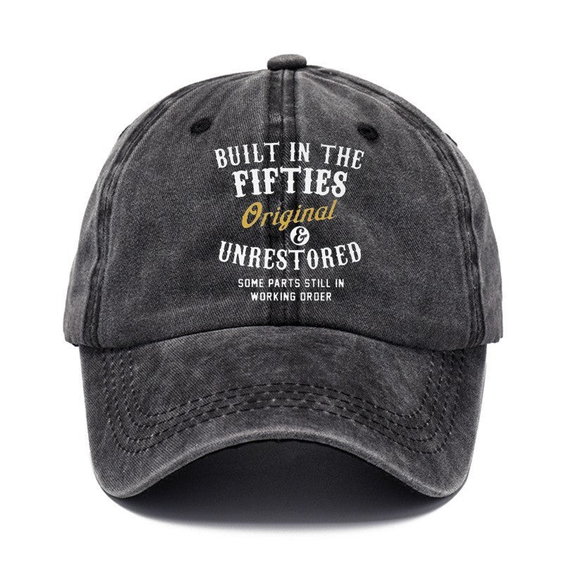 Men Women Fashion Casual Vintage Solid Color Letter Cap