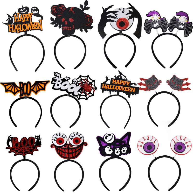 Bandeau d'Halloween pour enfants, accessoires de fête fantôme, citrouille et squelette