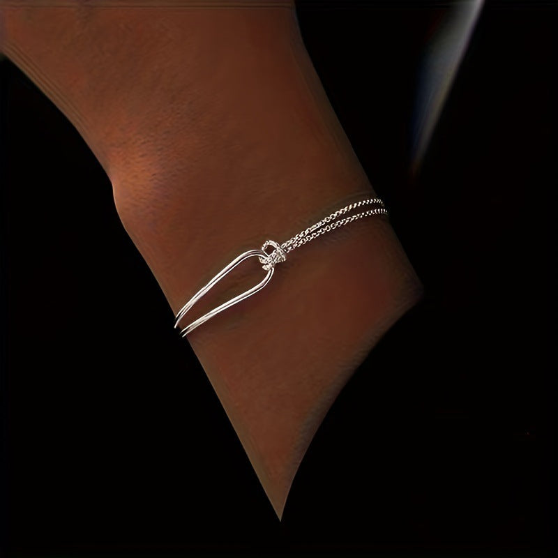 Pulsera de nudo de doble capa de moda para mujer
