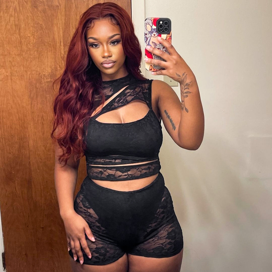 Women Fashion Sleeveless Lace Stitching Jumpsuit - High Waist Bodycon