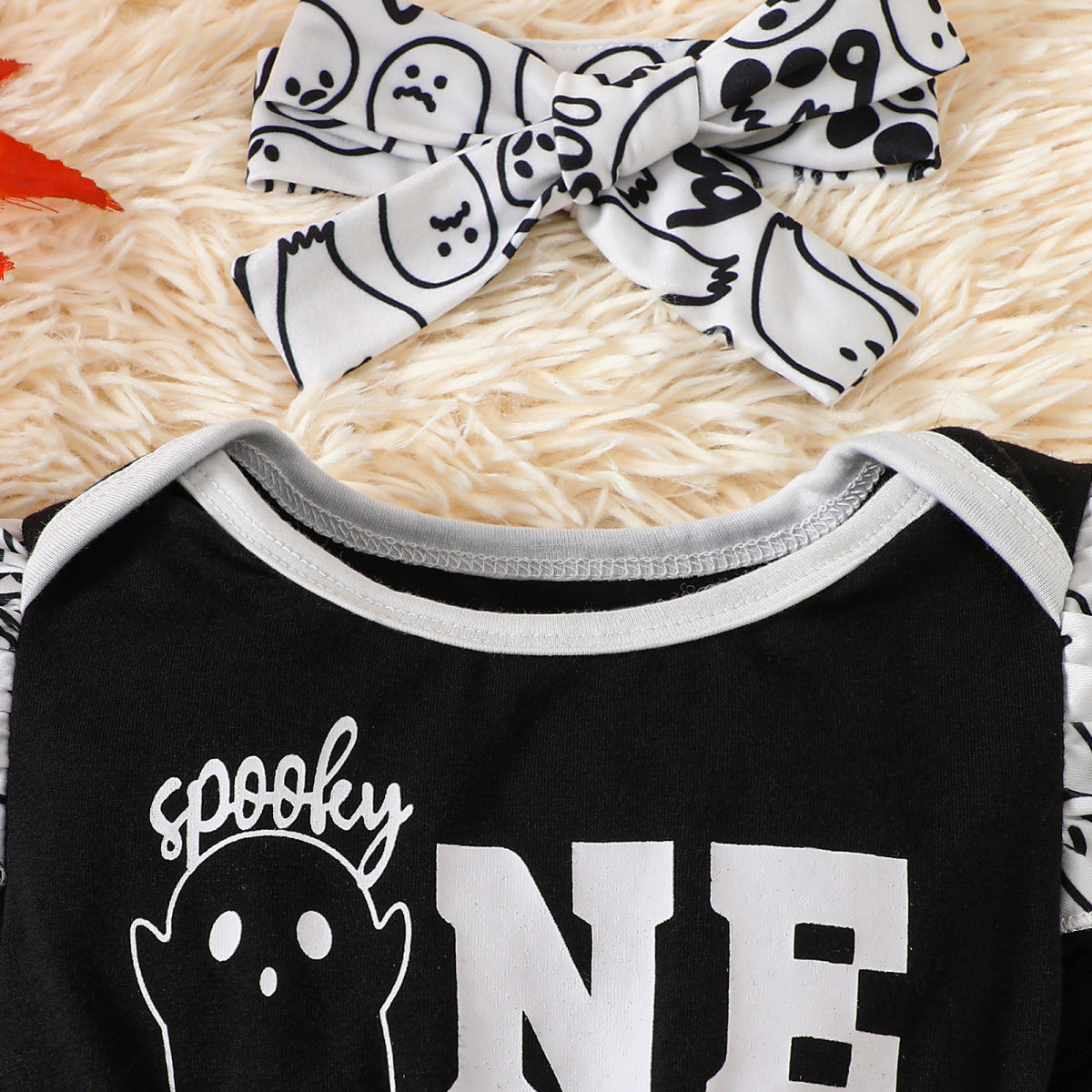Pelele informal de manga larga con estampado de letras para niñas pequeñas