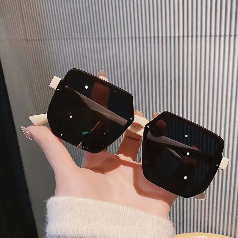 Gafas de sol cuadradas de montura grande retro para mujer, montura de PC, gafas de moda