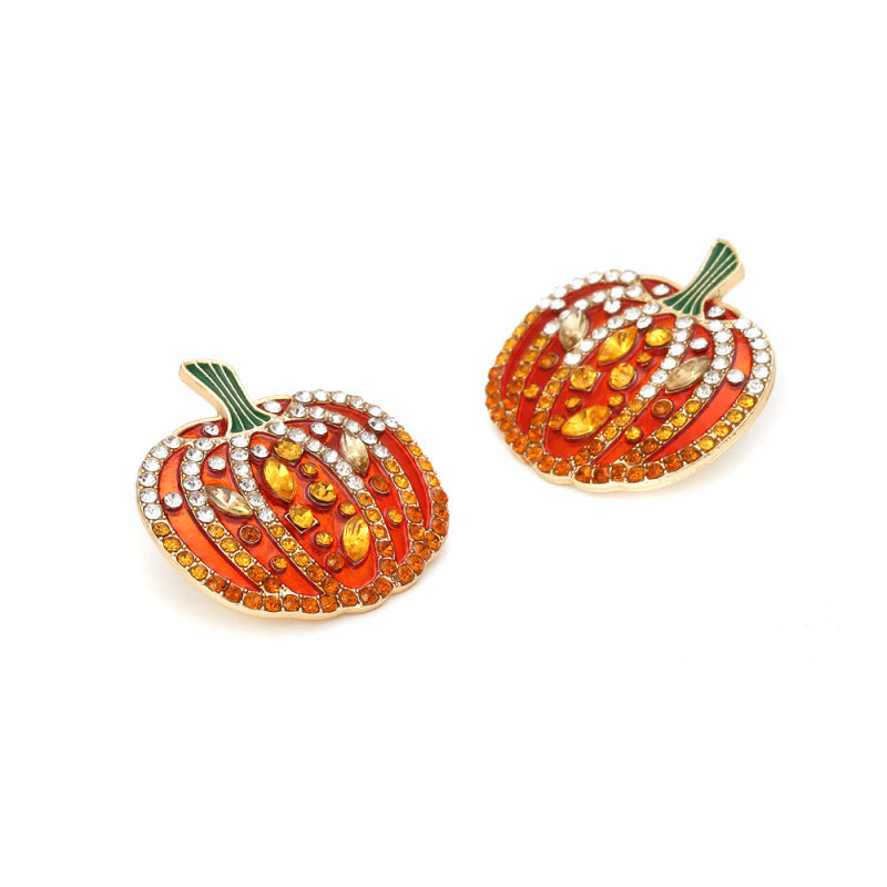 Pendientes de diamantes de colores exagerados para Halloween a la moda para mujer