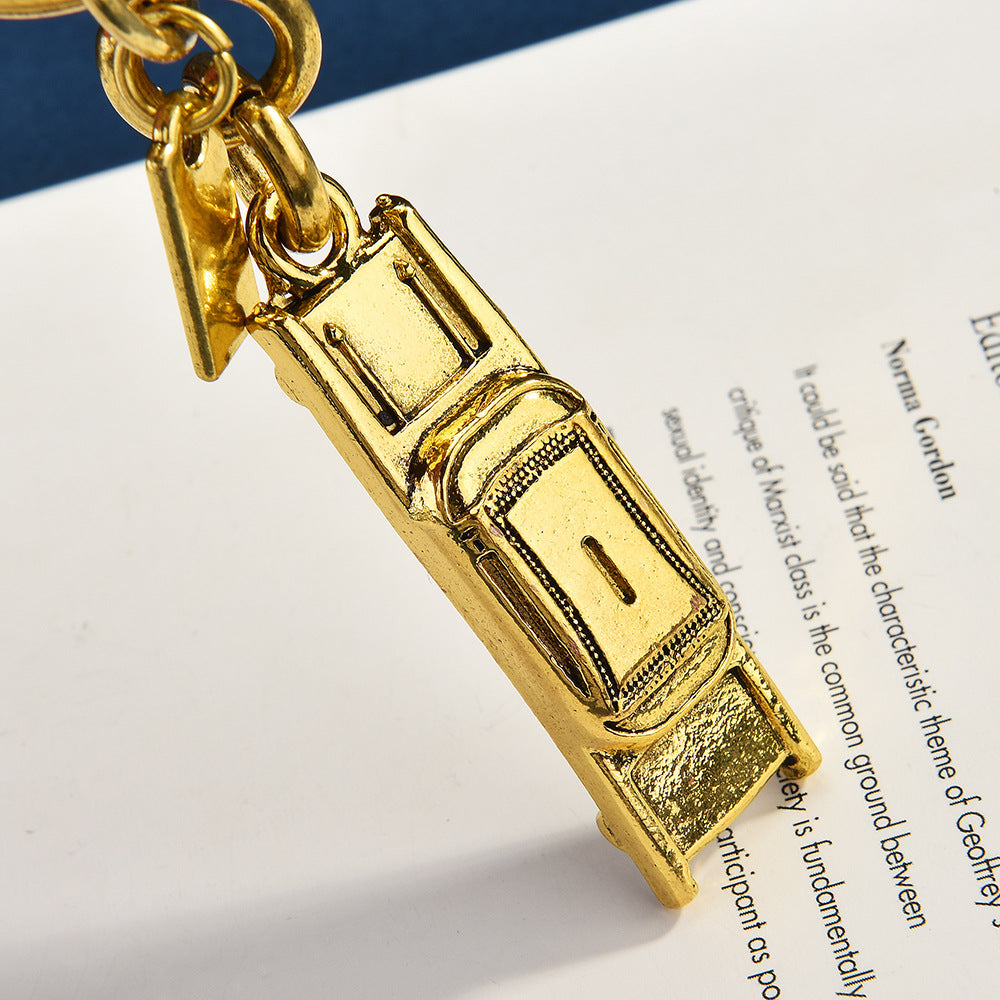Fashion Solid Color Metal Car Key Chain Stylish Bag Hanging Ornament
