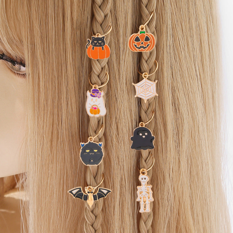 Anillo de pelo de murciélago trenzado de aleación de moda para mujer de Halloween
