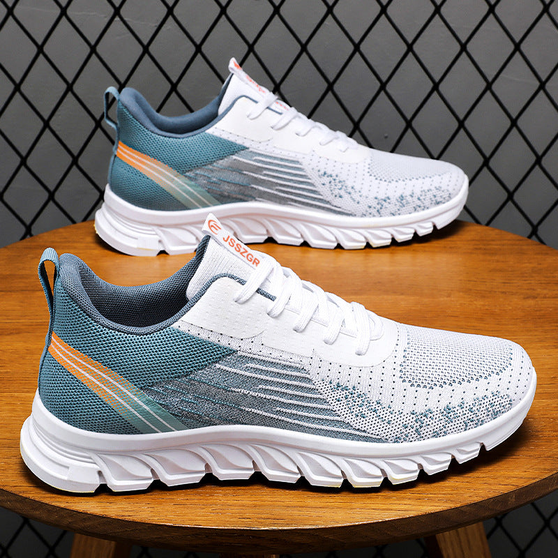 Men Fashion Casual Color Block Mesh Breathable Sneakers