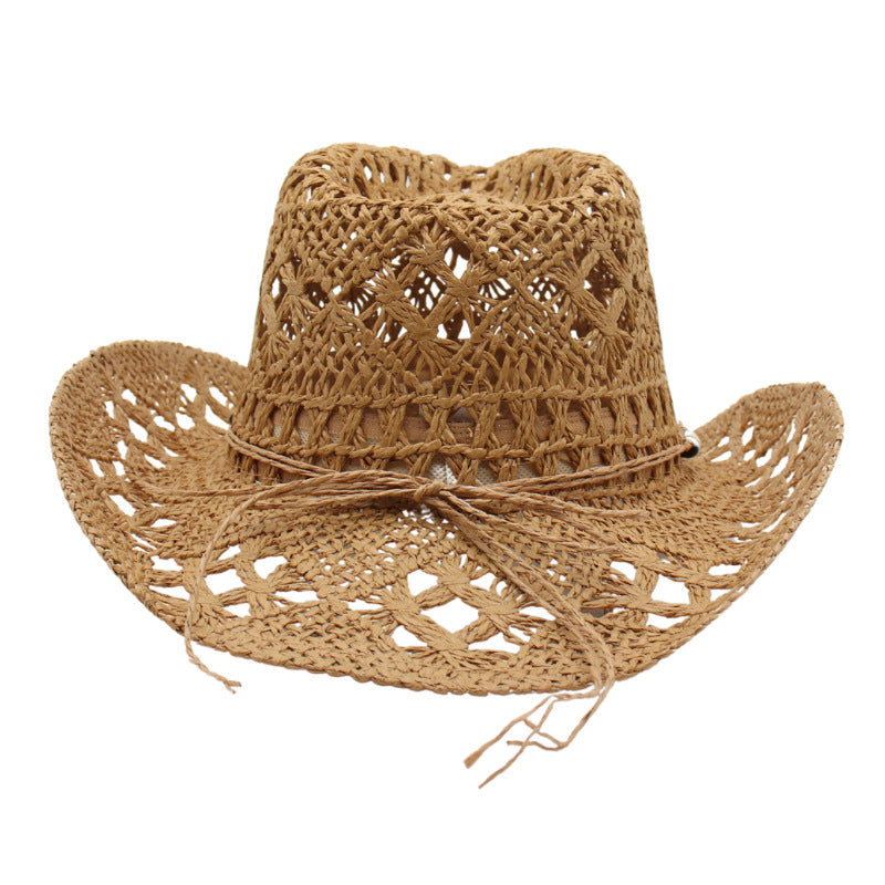 Sombrero de paja tejido con forma de campana para primavera y verano, moderno protector facial