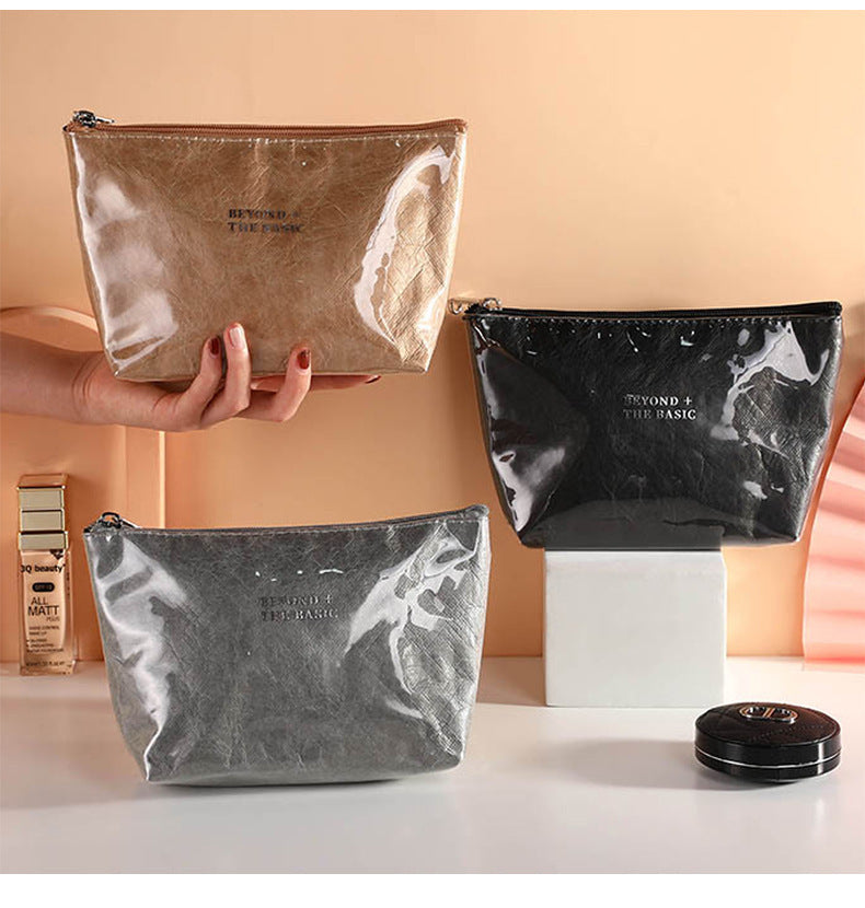 Trousse de maquillage cubique tendance - Imprimé lettres