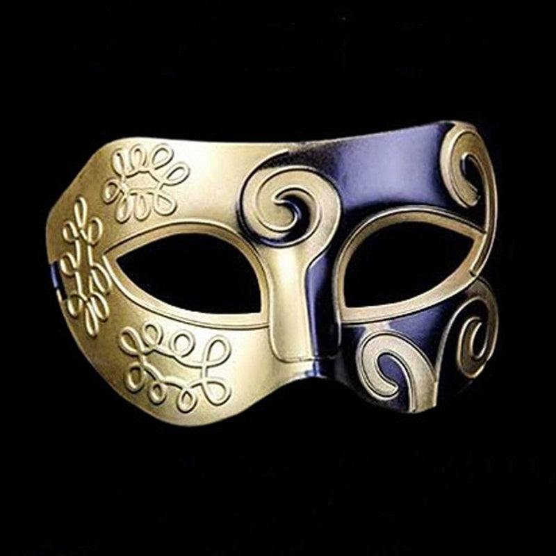 Masque demi-visage à imprimé graphique stylisé vintage